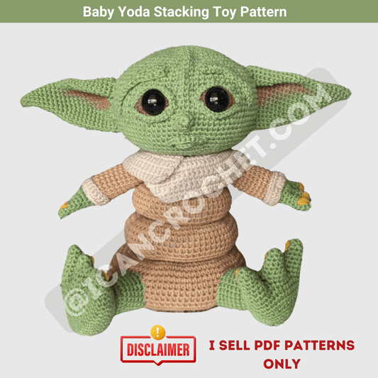 Baby yoda staking crochet toy pattern