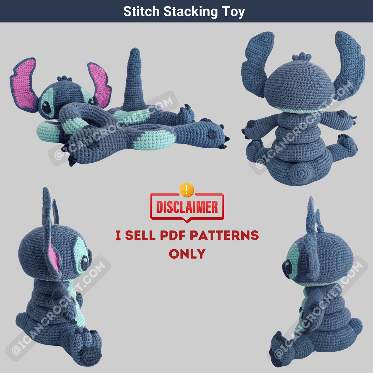 stitch stacking crochet toy crochet pattern