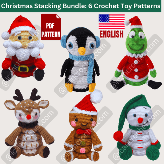 Amigurumi Christmas stacking toys crochet pattern for beginners 