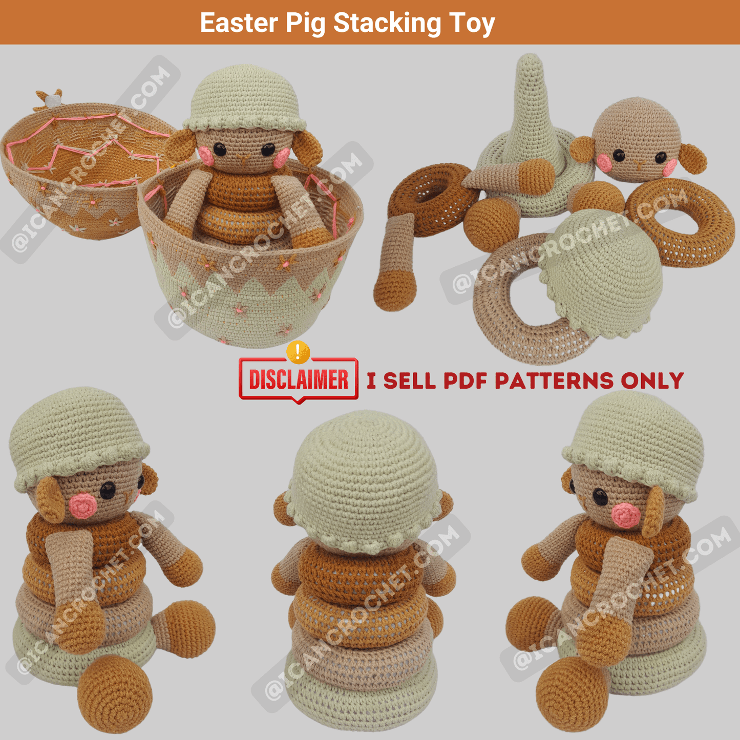 Easter sheep with egg crochet toy pattern