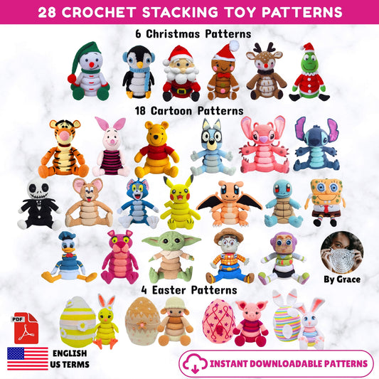 My Ultimate Stacking Toy Bundle - 28 Crochet PDF Patterns