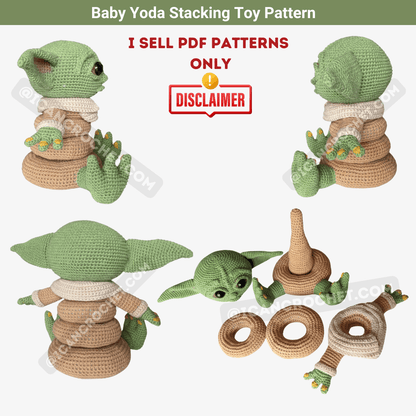 baby yoda crochet stacking toy pattern