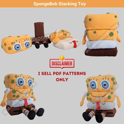 spongebob stacking toy crochet pattern