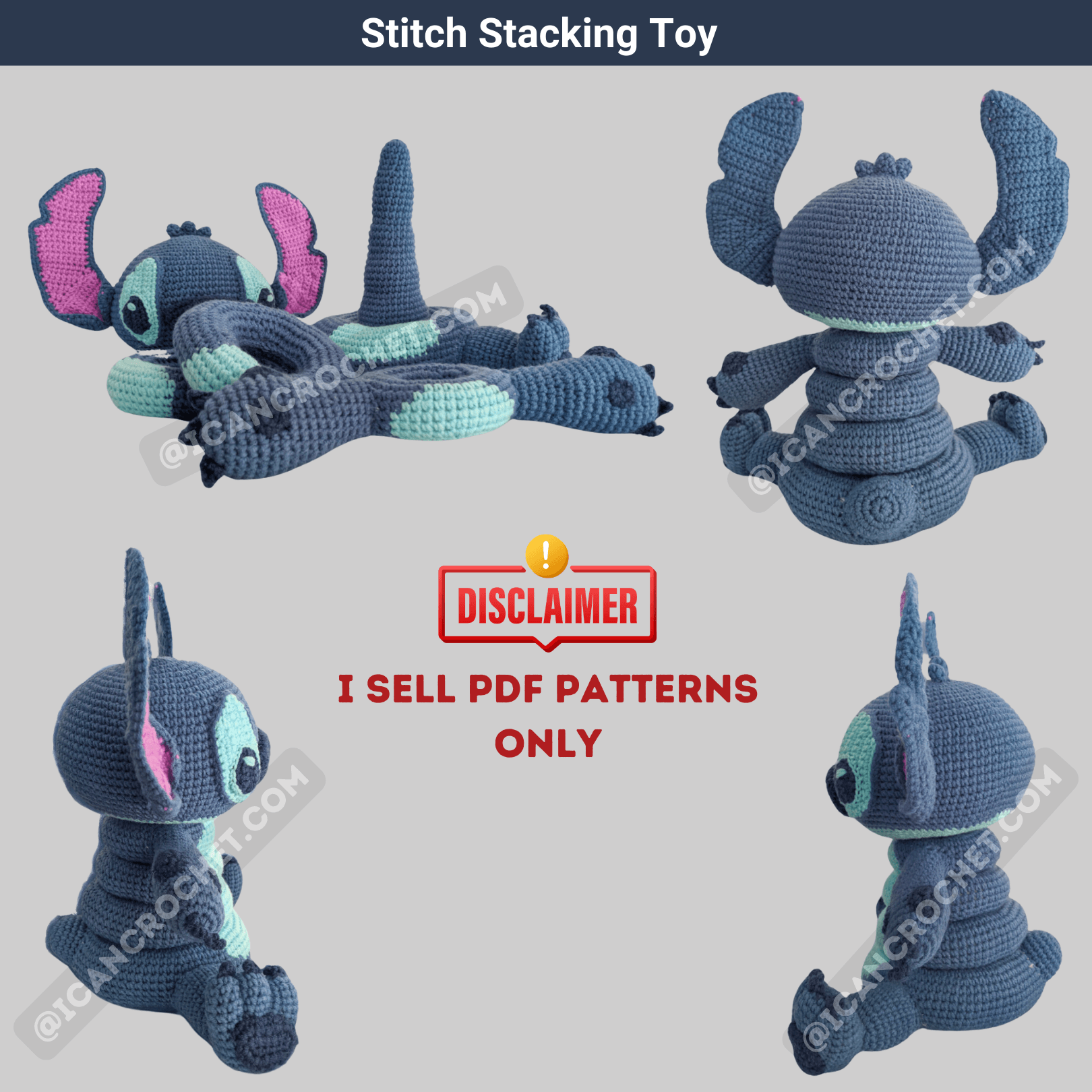stitch stacking crochet toy crochet pattern