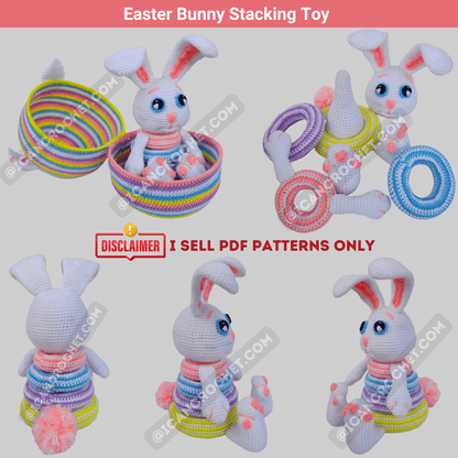 Easter bunny with egg crochet toy pattern