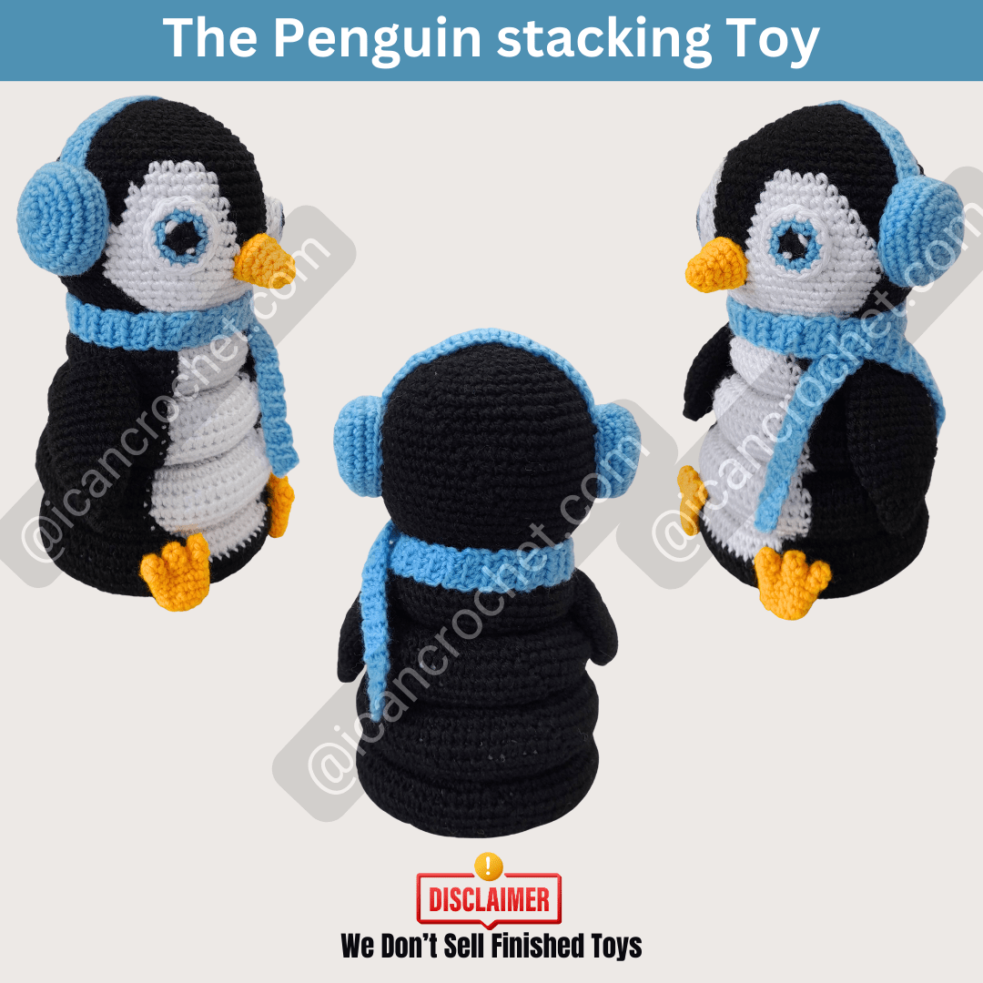 Amigurumi Penguin stacking toy crochet pattern for beginners 3