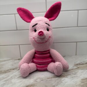 Crochet stacking toy made from an ICANCROCHET amigurumi crochet pattern, photographed by Leslie