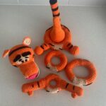 Crochet stacking toy made from an ICANCROCHET amigurumi crochet pattern, photographed by Jess